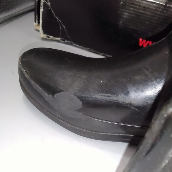 Hunter Regent Hurlington Boots Size UK 3 EU 36 Black Gold Wellington Wellie £195 - Picture 9 of 12